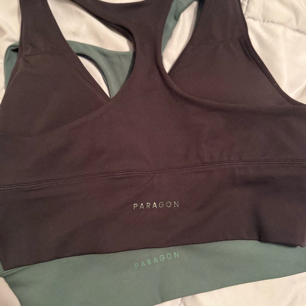 Paragon Reluna Ruched Sports Bra Set - Black and PINE L